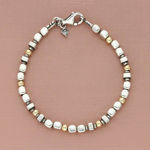 Silpada Jewelry - silpada sterling silver & 14k gold filled geometric bead b1213 bracelet 7.5in
